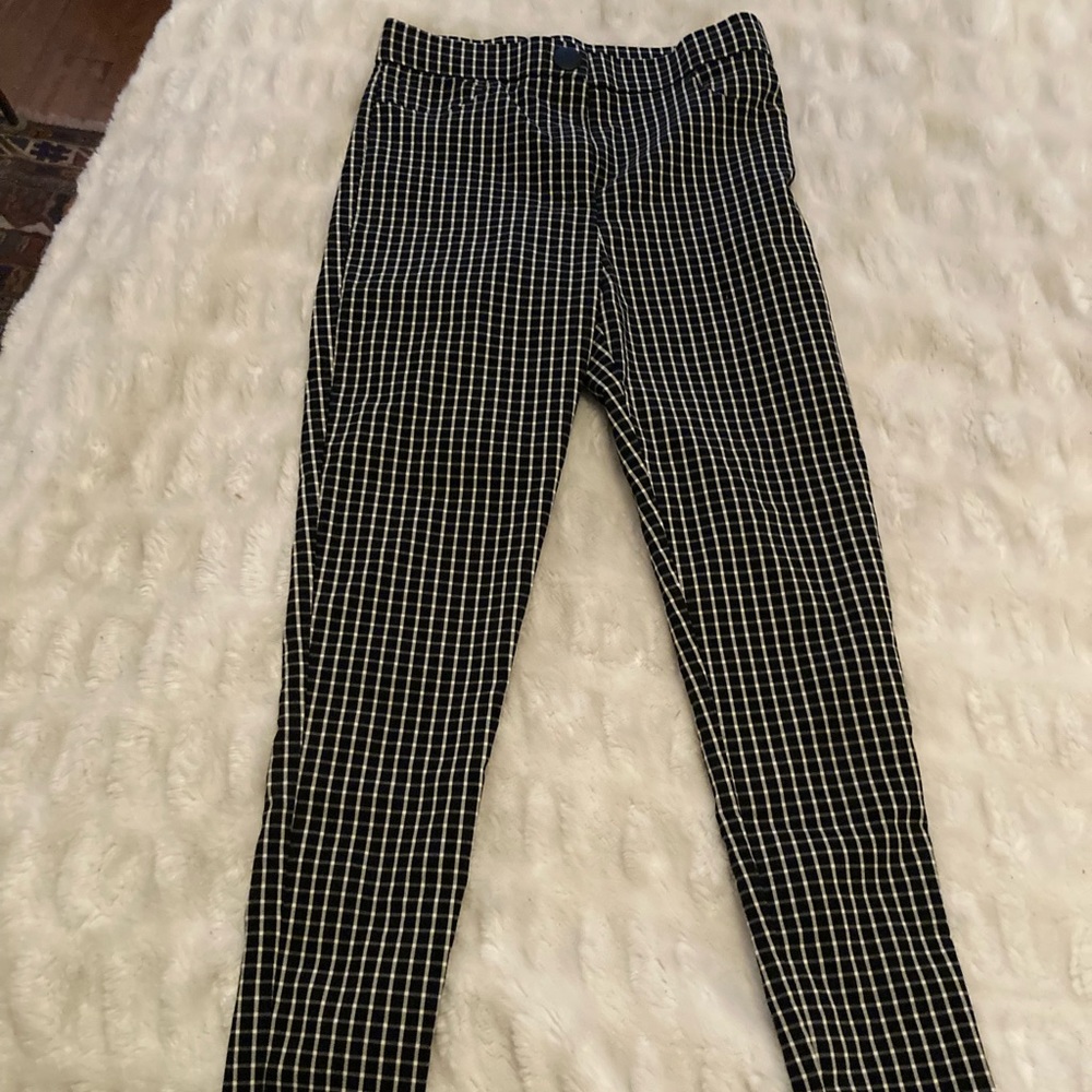 Zara black white skinny geometric legging pant m